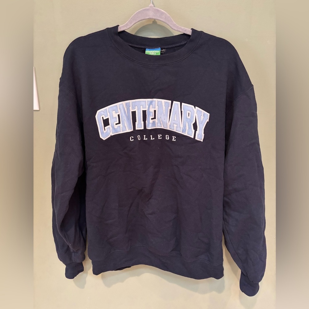 Champion Centenary Navy and Light Blue Men's Crewneck Sweatshirt
